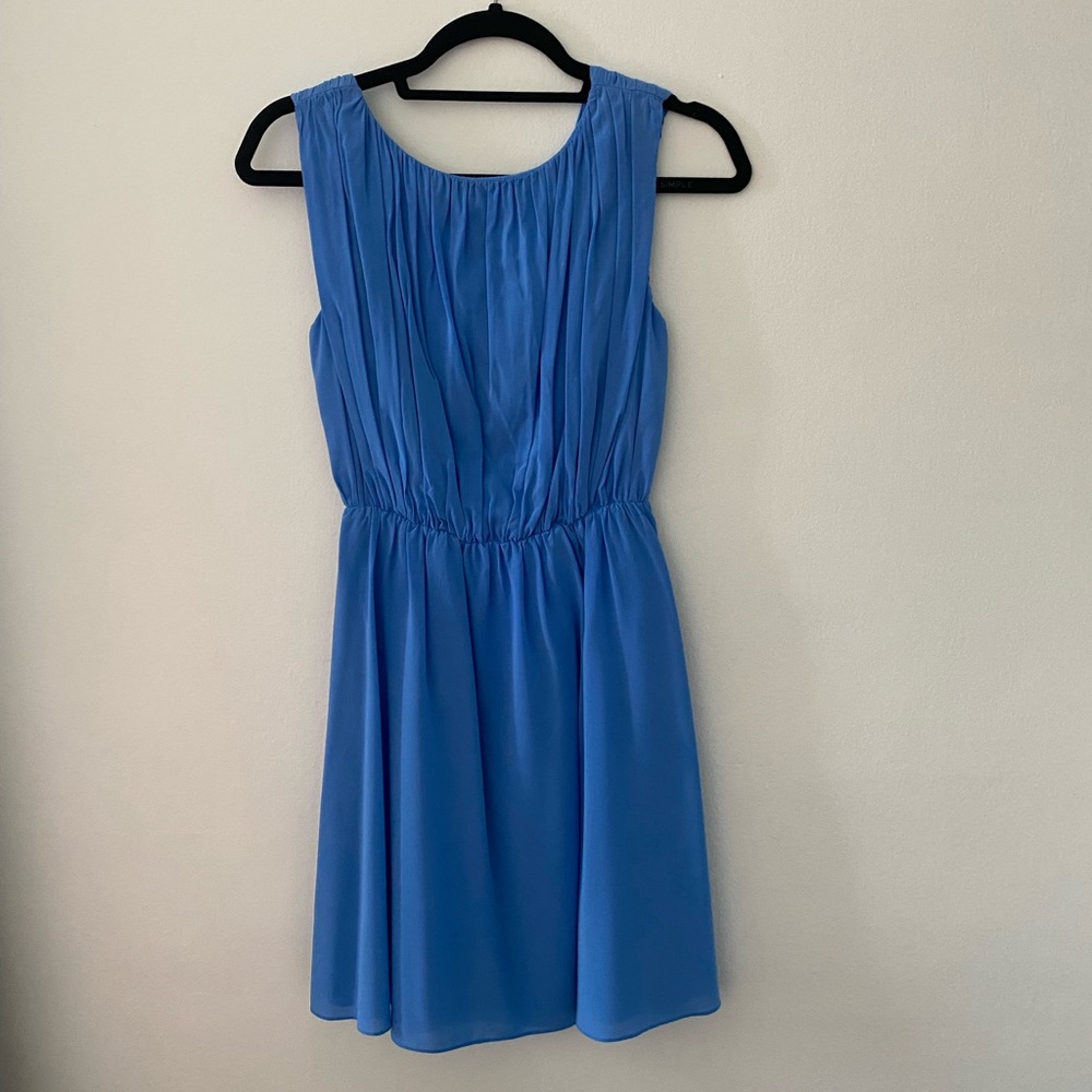Alice and Olivia Chiffon Blue Sleeveless Dress